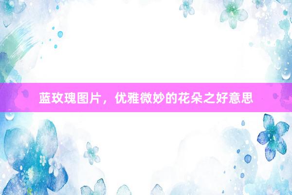 蓝玫瑰图片，优雅微妙的花朵之好意思